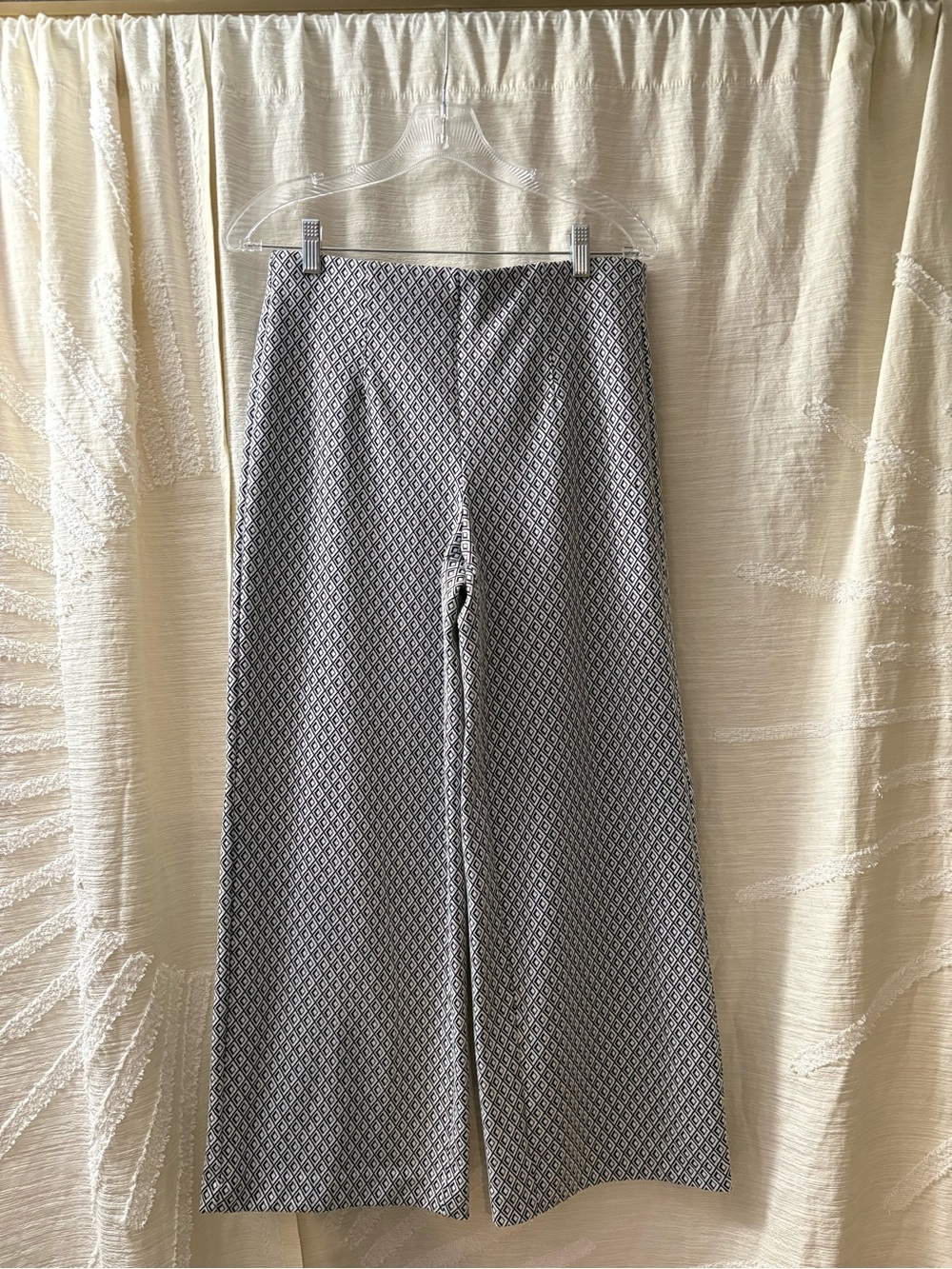 Jules & Leopold Gray Patterned Wide-Leg Chinos